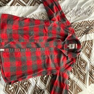 American Eagle Outfitters Red and Gray Checkered Shirt